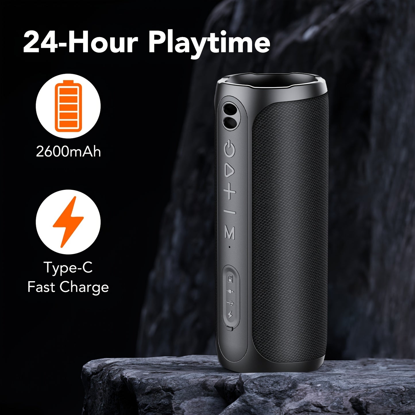 Wireless Speaker With HD Sound, Portable Wireless Speaker Up To 24H Playtime, TWS Pairing, BT5.3, For Home/Party/Outdoor/Beach, Electronic Gadgets, Birthday Gift (Black)