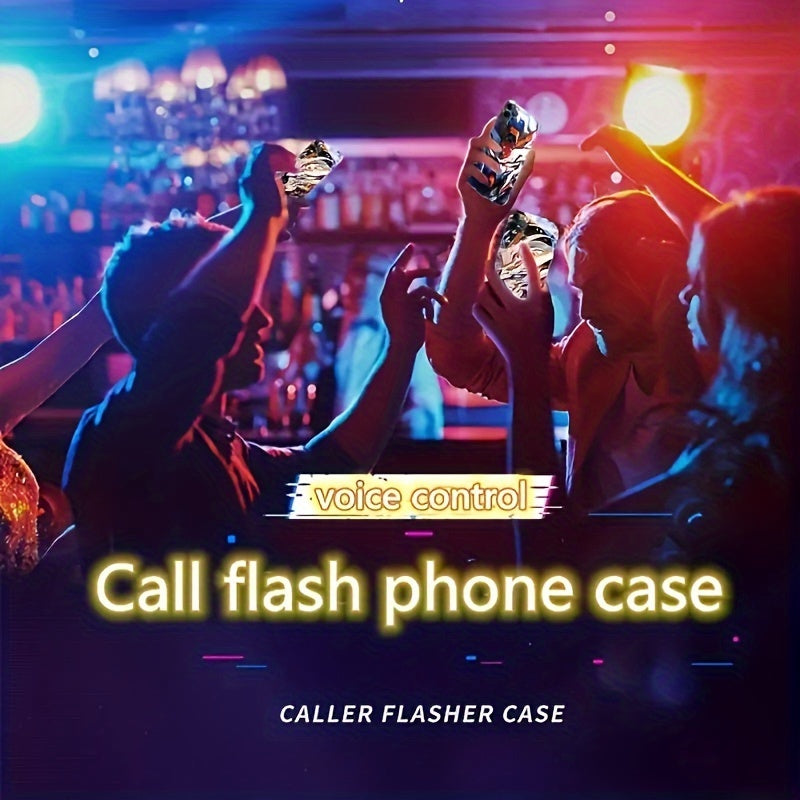Light-emitting sound control TPU mobile phone case suitable for Samsung S23 Ultra/S22/S24 Plus/ip15promax/ip14promax/ip13promax - luminous technology, elegant daytime design, enhanced night visibility - 1 piece