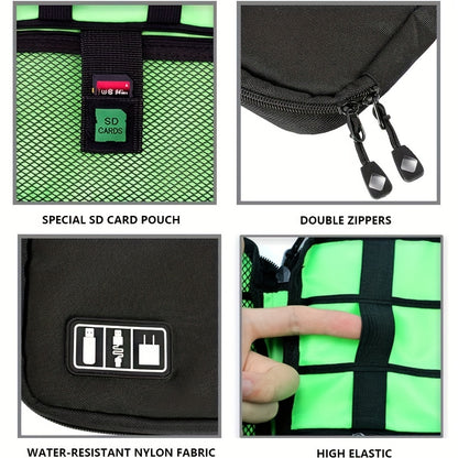 Electronics Accessories Organizer Bag,Portable Tech Gear Phone Accessories Storage Carrying Travel Case Bag, Headphone Earphone Cable Organizer Bag (M, Black)