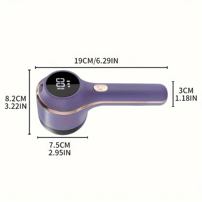 1set, Fabric Shaver, Electric Lint Remover, USB Rechargeable Sweater Shaver, Power Lint Shaver, LED Display, Fuzz Remover, Pilling Remover, Portable Hairball Trimmer For Clothes, Bedding, Furniture, Carpet, Sofa, Cleaning Sup