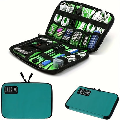 Electronics Accessories Organizer Bag,Portable Tech Gear Phone Accessories Storage Carrying Travel Case Bag, Headphone Earphone Cable Organizer Bag (M, Black)