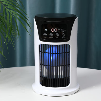 Portable 3-in-1 Air Conditioner, Humidifier & Fan - USB-Powered Cooler with Digital Display, Sleek White Design for Home & Office, Evaporative Cooling Technology, Compact & Lightweight, Portable Air Conditioner, Home Cooling