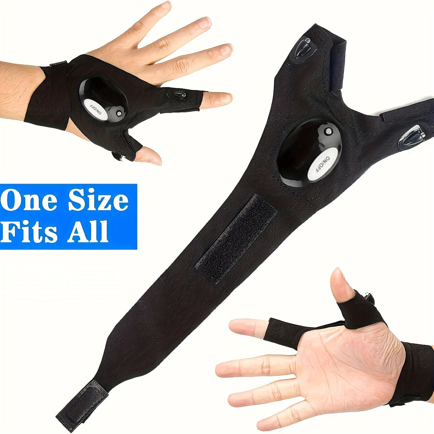 1/2pcs LED Flashlight Gloves - Hands-Free Lights for Camping, Fishing, and Outdoor Activities, Perfect Fathers Day Gifts for Men, Him, Dad, Boyfriend, and Cool Gadgets for Hotel and Natatorium