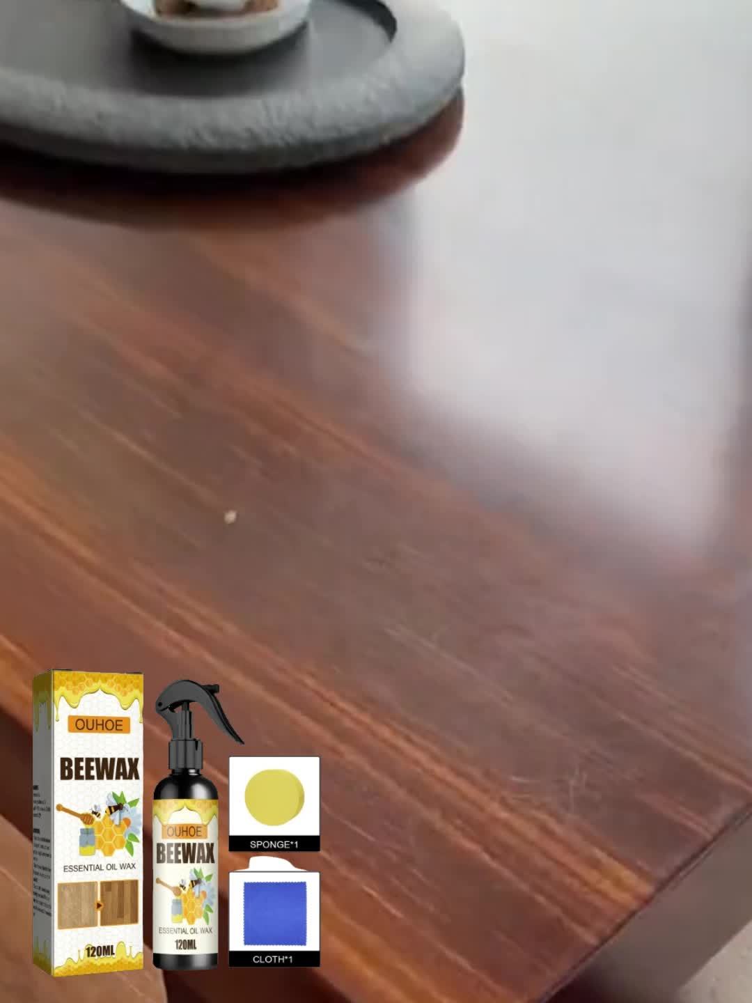 1set Furniture beeswax Spray set, beeswax spray for wood floor and furniture maintenance, polishing, waterproof, dry, crack, scratch repair, refurbished wax, cleaning supplies, household gadgets