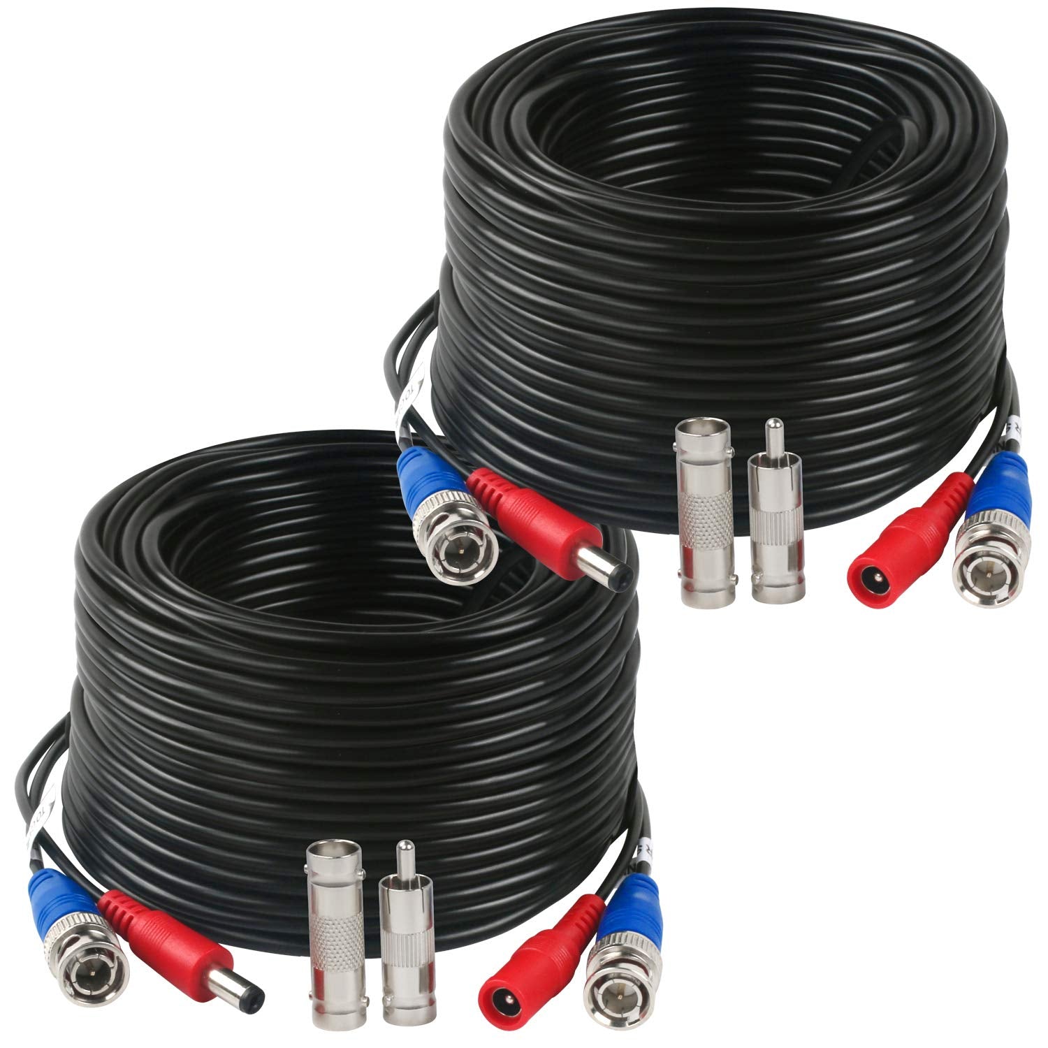 2 Pack 100 Feet BNC Video Power Cable,Bnc Extension Wire Video Security Camera Wire with Connectors for CCTV Camera DVR Surveillance System