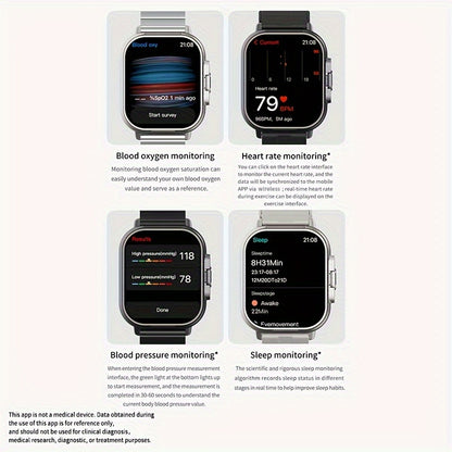 Smart Watch Pro - High-Tech Double Explicit Display, Electronic Movement, Rechargeable Lithium Battery, Water-Resistant PC Case, Silicone and Stainless Steel Band, Wireless Connectivity for Fitness Tracking and Notifications