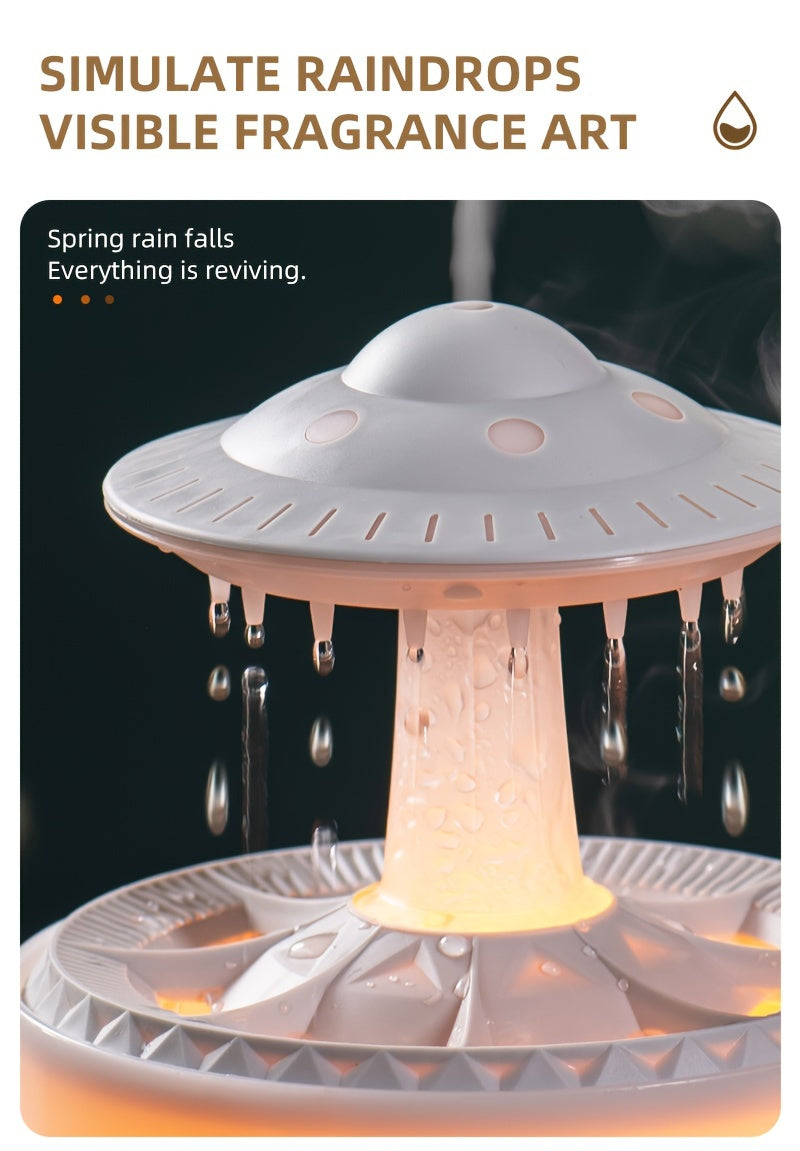 Large Capacity Volcanic Spray Atomizer - Intelligent Simulation Water Drop Humidifier and Flame Aroma Diffuser for Home - Advanced Mist Technology, Whisper Quiet, Easy to Clean, and Automatic Shut-Off