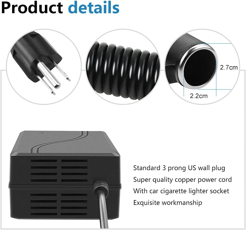 AC to DC Converter Adapter 110V to 12V Converter 180W 15A Car Cigarette Lighter Socket 100~240V AC to DC 12 Volt 15A 12A Power Supply Transformer for Car Vacuum Cleaner Refrigerator Inflator