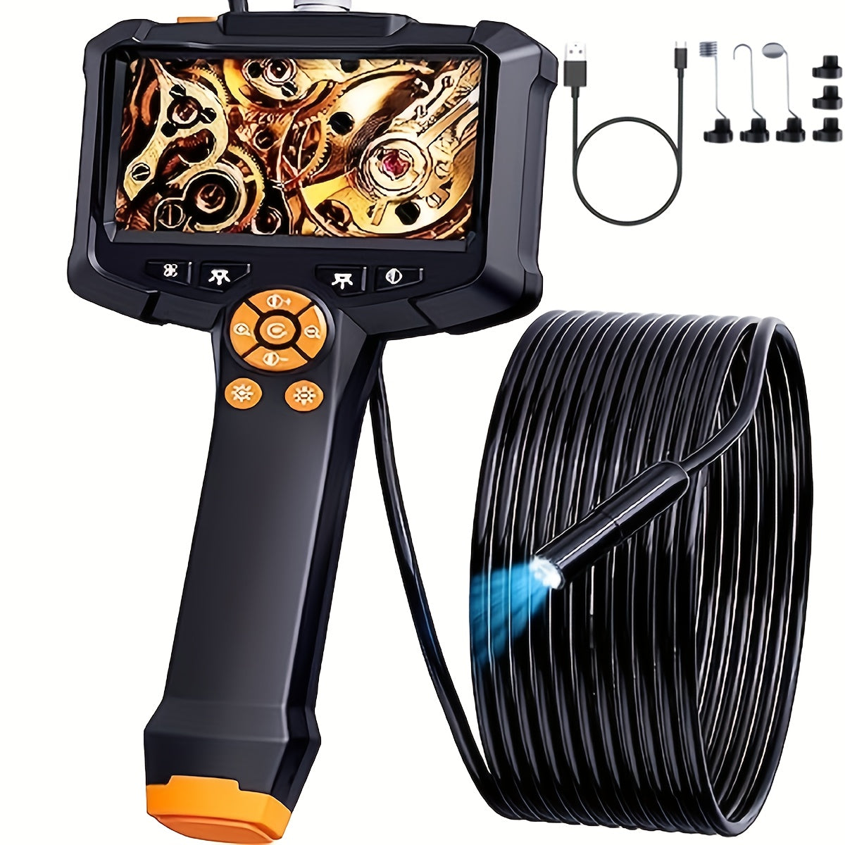 16.5ft Borescope Camera With Light, 4.3"/2.4" Endoscope Camera With Light, IP67 Waterproof Endoscope, 1080 HD Inspection Camera, Snake Camera, Endoscope Camera Gadgets For Men