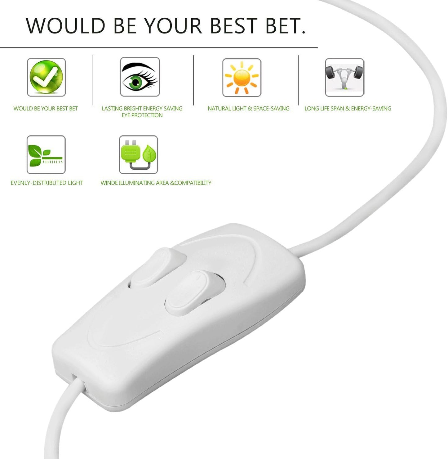 Portable USB 60LED 7W Reading Strips Craft Light Eye-Care LED Desk Reading Lamp with Cool and Warm White Color Light Great for Craft Table, Pianos, Reading, Work Tables,Dj'S, Music Stands