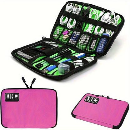 Electronics Accessories Organizer Bag,Portable Tech Gear Phone Accessories Storage Carrying Travel Case Bag, Headphone Earphone Cable Organizer Bag (M, Black)