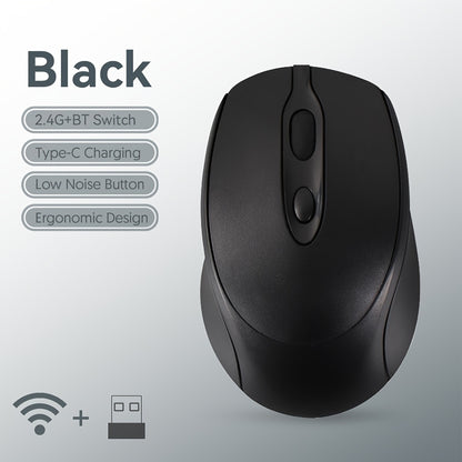 [Wireless Silent Mouse] Wireless Silent Mouse | Ambidextrous Dual-Mode Ergonomic Type-C Rechargeable for Office/Home Use with Tablet/Laptop/Desktop Connectivity, Portable, Compact, Durable Build, Tech Enthusiasts