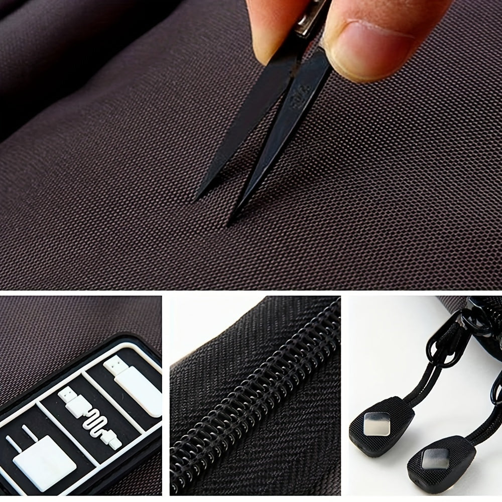 Electronics Accessories Organizer Bag,Portable Tech Gear Phone Accessories Storage Carrying Travel Case Bag, Headphone Earphone Cable Organizer Bag (M, Black)