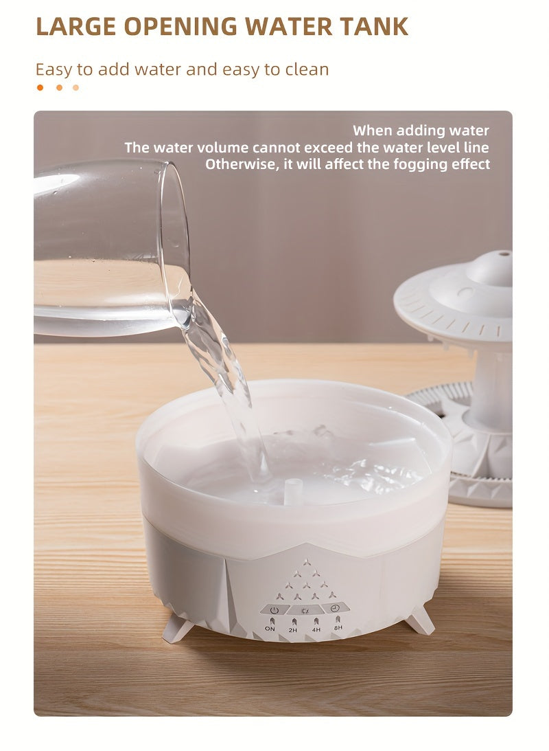 Large Capacity Volcanic Spray Atomizer - Intelligent Simulation Water Drop Humidifier and Flame Aroma Diffuser for Home - Advanced Mist Technology, Whisper Quiet, Easy to Clean, and Automatic Shut-Off