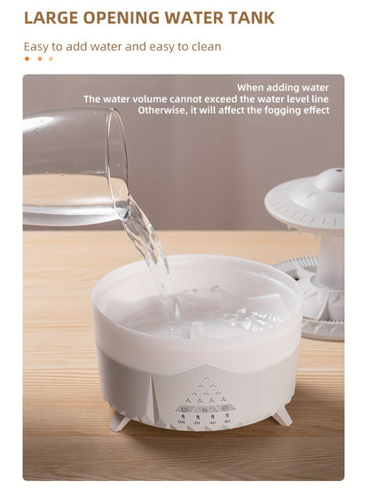 Large Capacity Volcanic Spray Atomizer - Intelligent Simulation Water Drop Humidifier and Flame Aroma Diffuser for Home - Advanced Mist Technology, Whisper Quiet, Easy to Clean, and Automatic Shut-Off