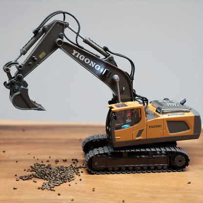 Mini Excavator Toy with Remote Control and App Control, Fun Men'S Toy, High-tech 11-Channel Alloy, Plastic Engineer Truck, Perfect Gift for Children
