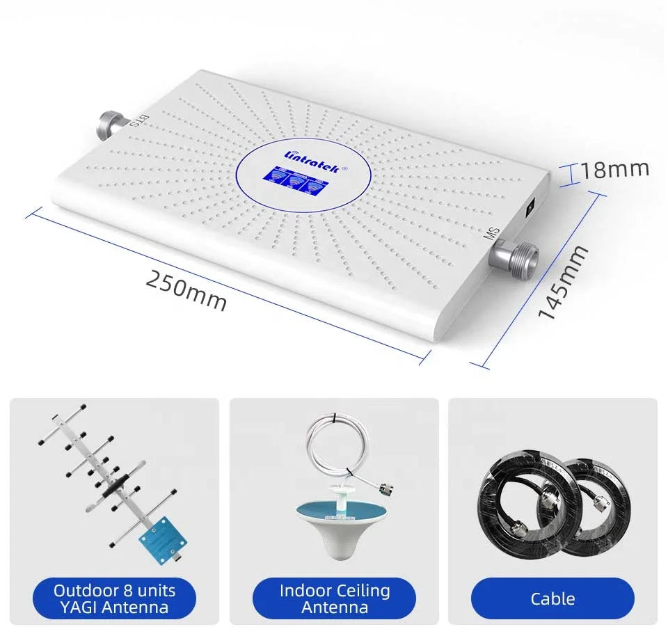 900 1800 2100 mhz 2g 3g 4g Signal Booster Tri-band 70dB Amplifier Cell Phone Hot Mobile  Gsm Repeater Booster With LCD Display