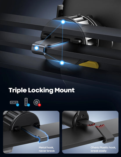 Lamicall CV09 Gravity Car Phone Holder Air Vent Mount Auto Lock Hands Free Cell Phone Stand One Hand Operation Stable Clip GPS