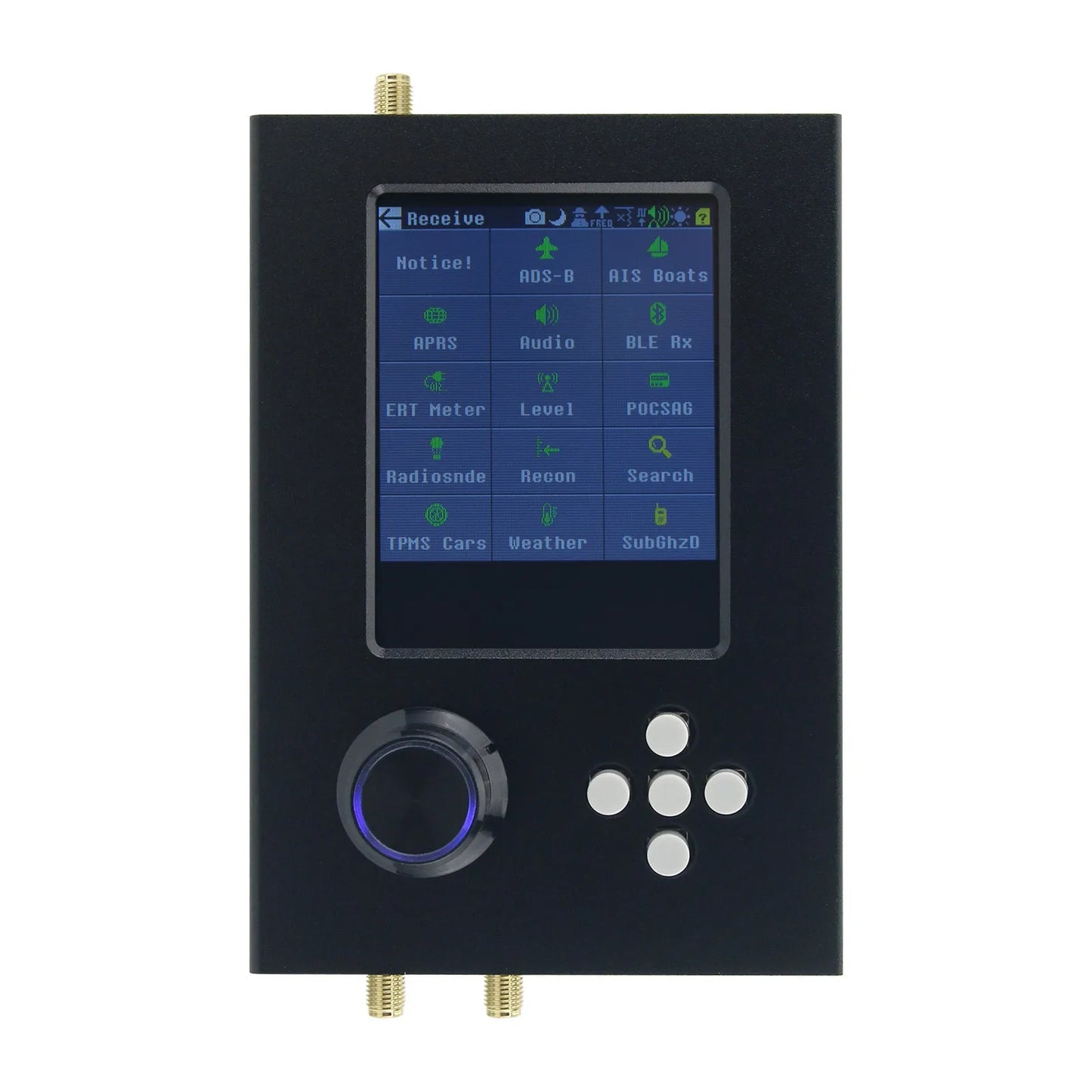 HamGeek 1MHz-6GHz HackRF One R10 V2.0.x + PortaPack H2M with Built-in Speaker + 5 Antennas + USB Cable