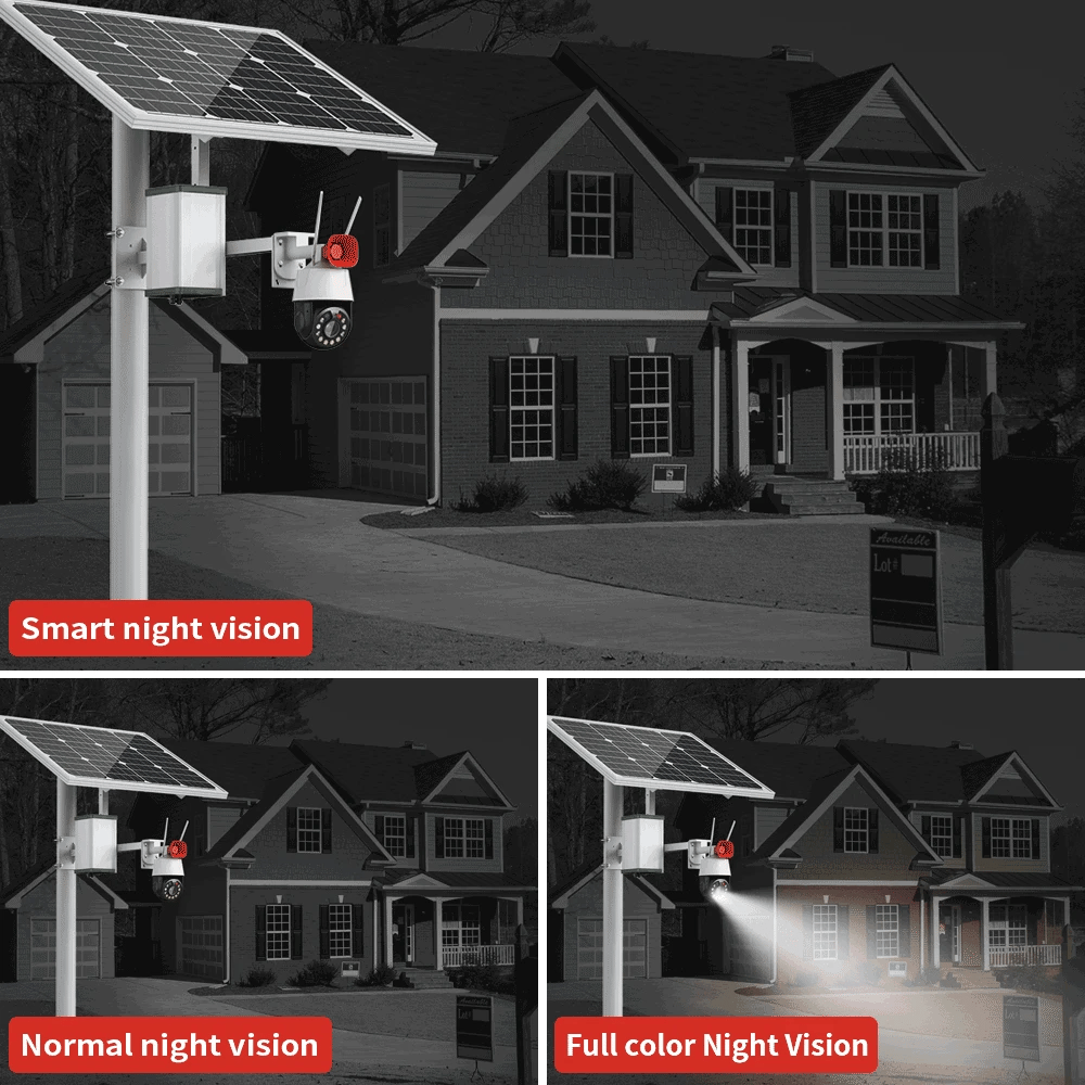 80W 40AH Battery Solar Panel HD 5MP/8MP 33X ZOOM Security IP Camera Wireless 4G SIM Card Outdoor PTZ CCTV Surveillance Cam CamHi