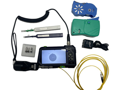 Optic Fiber Endface Inspection Video Microscope with Cleaning Tool Kits for 1.25/2.0/2.5mm Connector and Adapter