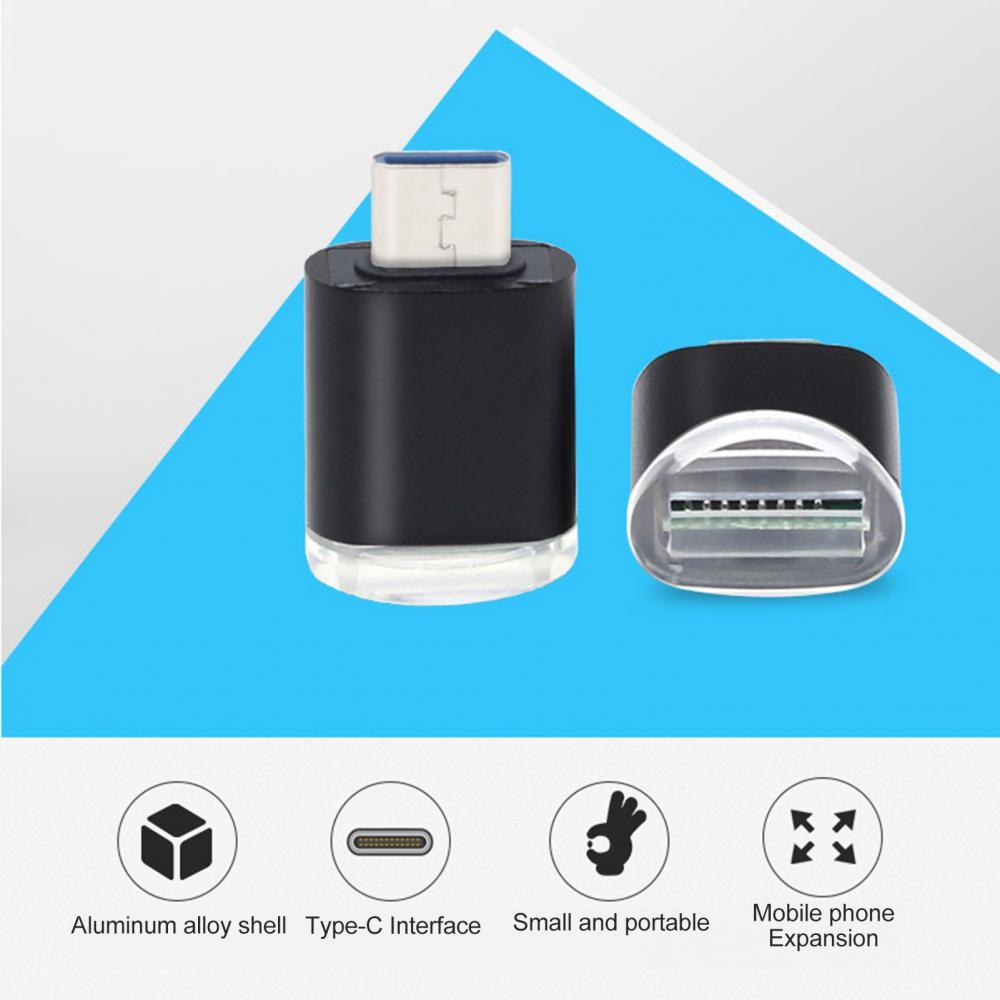 Mini Portable Type-c 3.1 Micro USB OTG Adapter High Speed Aluminum Alloy Memory Card Reader