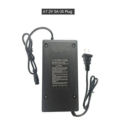 67.2V 5A Faster Chargers Charger Adapter for 60V E Scooter Lithium Battery Charger High Quality E-bike