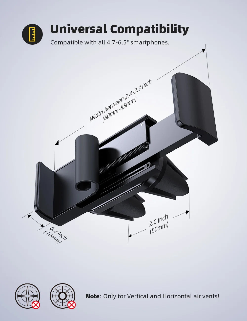 Lamicall C2 360 Rotatable Car Vent Mount Cell Phone Holder Stand Air Vent Clip Hands Free Cradle for Mobile Phone GPS Navigation