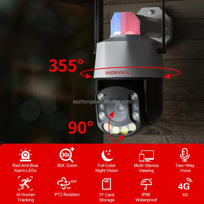 5MP 3G 4G SIM CARD Security IP Network Camera 33X Zoom 1080P HD PTZ Outdoor Home Surveillance Cam CCTV  Full Color Night Vision