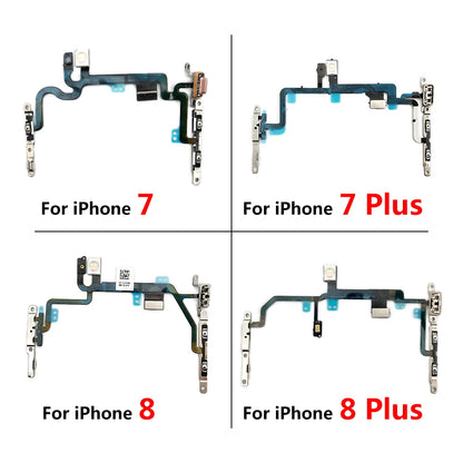 New Power Flex Cable For IPhone 7 8 Plus X XR XS Max Mute & Volume Switch On Off Button Key Replacement Parts