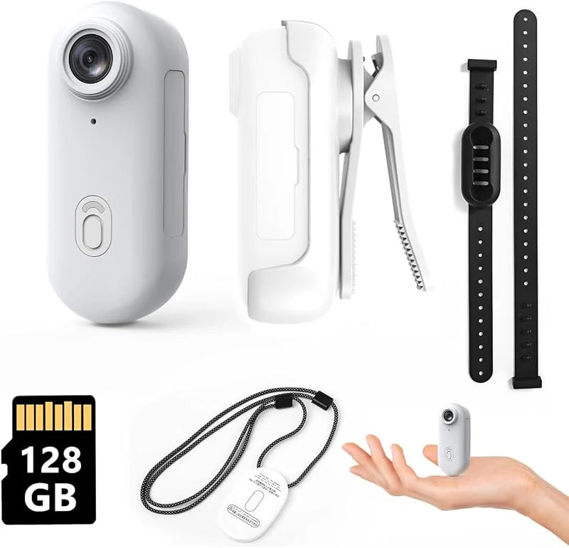 4K Thumb Action Camera,Small Body Camera with Spring Clip,Portable Vlogging,Helmet Cam for Cycling,Motorcycle