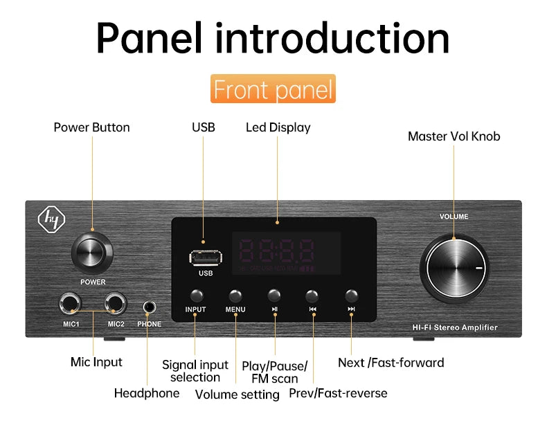 Cost-effective Power 2.0ch 200W Audio Amplifier Power Amplifier for Home