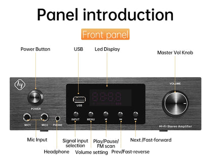 Cost-effective Power 2.0ch 200W Audio Amplifier Power Amplifier for Home
