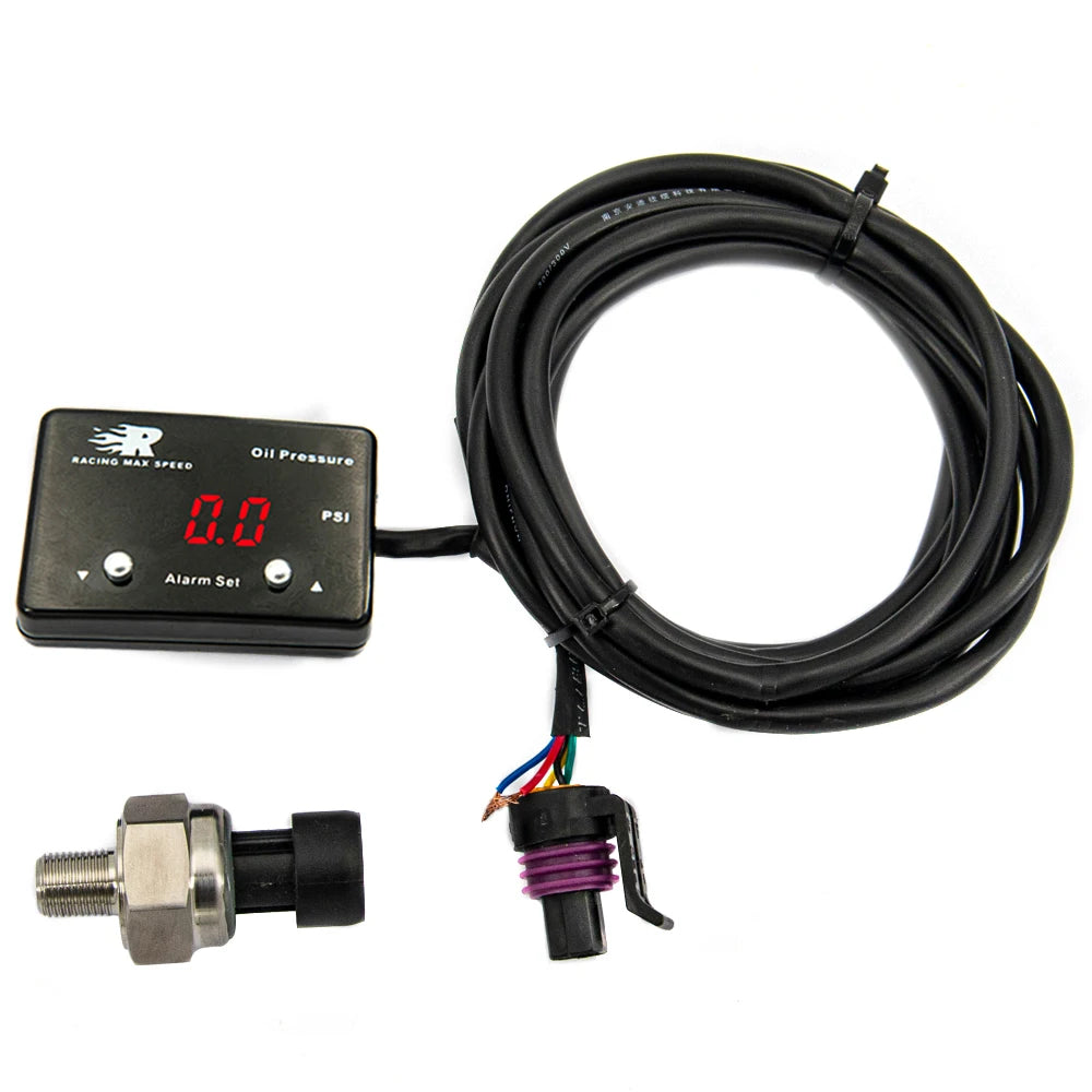 Universal 12v Pressure Display 200 Psi 1/8 Npt Sensor Digital Oil Gauge Pressure Display Oil Pressure Gauges/meter with Sensor