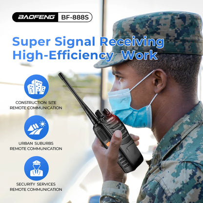 Portable Handheld Radio Authentic Baofeng Walkie-talkie Bf-888s UHF Single Band Secure Walkie Talkie