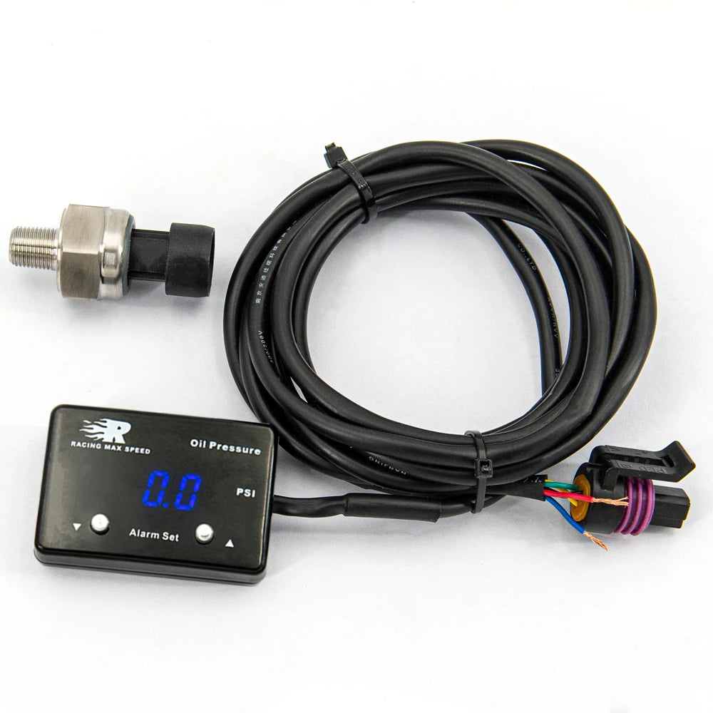 Universal 12v Pressure Display 200 Psi 1/8 Npt Sensor Digital Oil Gauge Pressure Display Oil Pressure Gauges/meter with Sensor