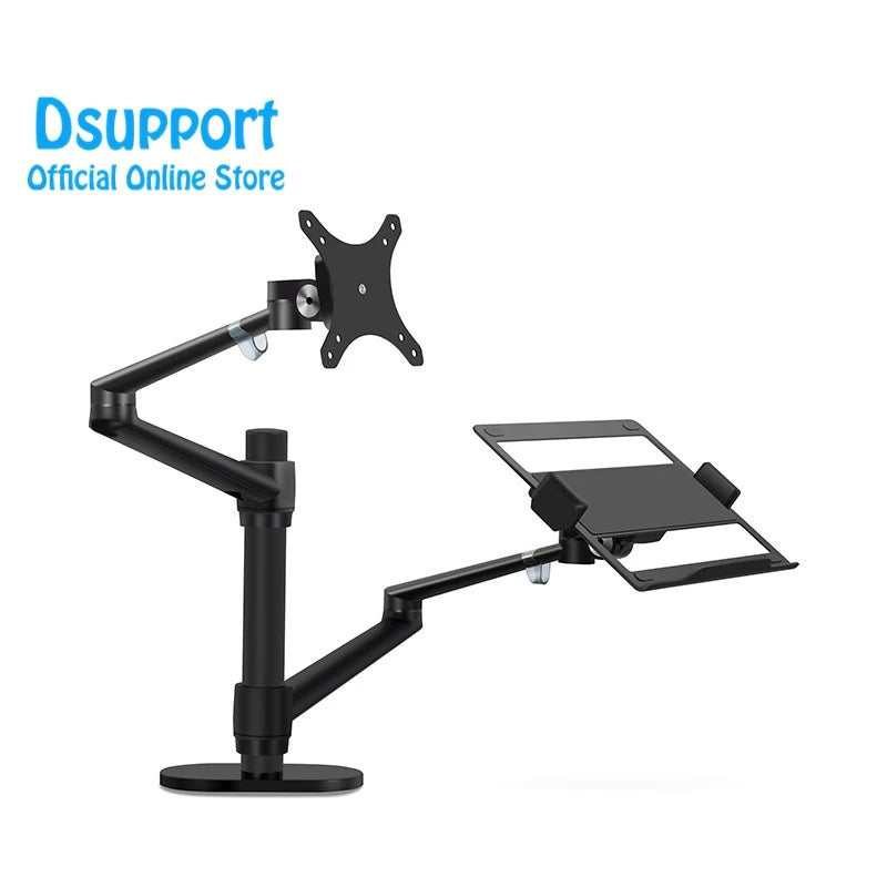 Aluminum OL-3L 12-17 Inch Laptop Stand Dual Monitor Arm Holder Height Adjustable 17-32 Inch Desktop Computer Desk New Product