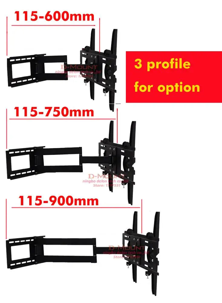 D-MOUNT DL-WA-102CT 60kg 60" 55" 46" Universal Retractable Swivel TILT 500x400 LCD Wall VESA Holder Full Motion Tv Bracket