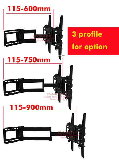 D-MOUNT DL-WA-102CT 60kg 60" 55" 46" Universal Retractable Swivel TILT 500x400 LCD Wall VESA Holder Full Motion Tv Bracket