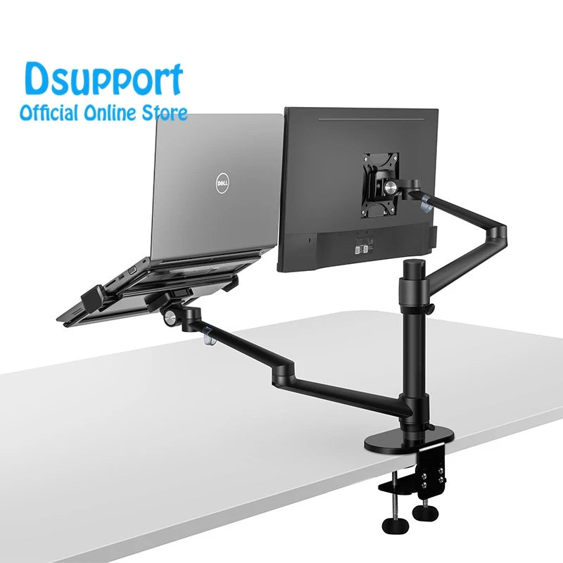 Aluminum OL-3L 12-17 Inch Laptop Stand Dual Monitor Arm Holder Height Adjustable 17-32 Inch Desktop Computer Desk New Product