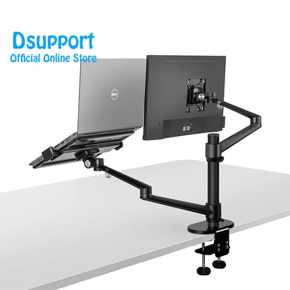 Aluminum OL-3L 12-17 Inch Laptop Stand Dual Monitor Arm Holder Height Adjustable 17-32 Inch Desktop Computer Desk New Product