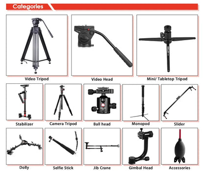 Kingjoy Professional 4 Sections Flexible Foldable Rotating Mini 360 Degrees Rotation Camera Tripod
