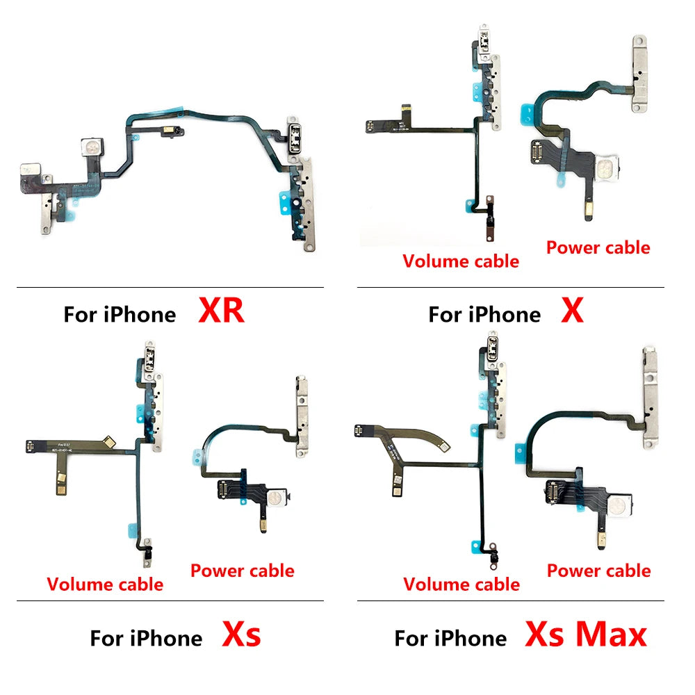 New Power Flex Cable For IPhone 7 8 Plus X XR XS Max Mute & Volume Switch On Off Button Key Replacement Parts