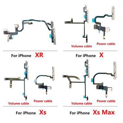 New Power Flex Cable For IPhone 7 8 Plus X XR XS Max Mute & Volume Switch On Off Button Key Replacement Parts