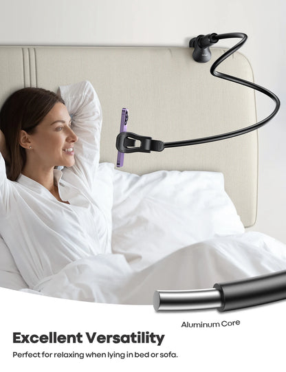 Lamicall STGP01 Universal Phone Mount Extra Long Flexible PVC Arm Lazy Bracket Thickened Stable Base Clip for Bed Headboard Desk