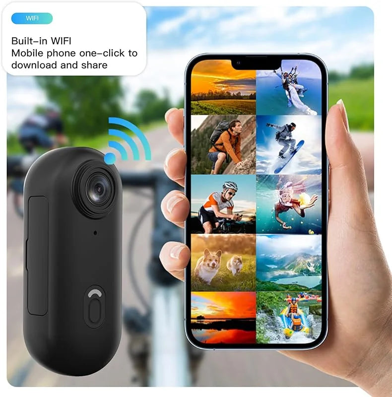 4K Thumb Action Camera,Small Body Camera with Spring Clip,Portable Vlogging,Helmet Cam for Cycling,Motorcycle