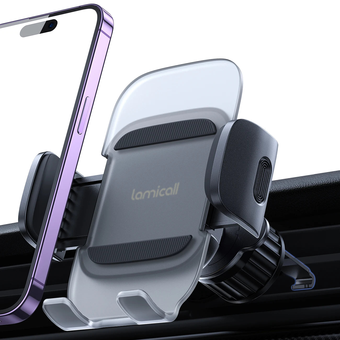 Lamicall CV09 Gravity Car Phone Holder Air Vent Mount Auto Lock Hands Free Cell Phone Stand One Hand Operation Stable Clip GPS