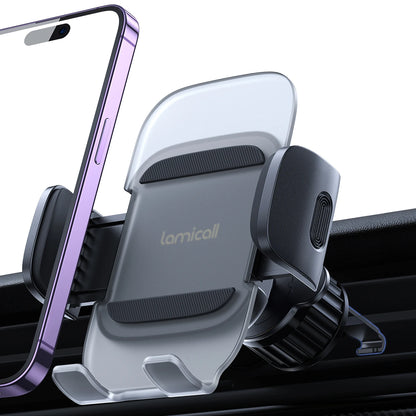 Lamicall CV09 Gravity Car Phone Holder Air Vent Mount Auto Lock Hands Free Cell Phone Stand One Hand Operation Stable Clip GPS
