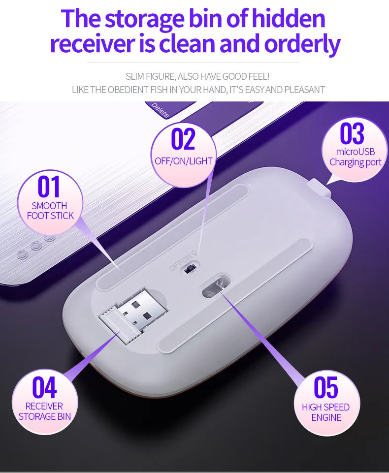 UTHAI DB60 wireless battery version mouse mute adjustable DPI1600 mouse intelligent sleep 2.4gHz long battery life mouse