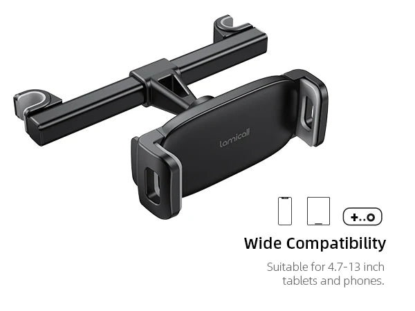 Lamicall CH05 Universal Car Back Seat Tablet Stand 360 Rotation Plastic Headrest Mount Holder for Baby Kids Movie Flexible Phone